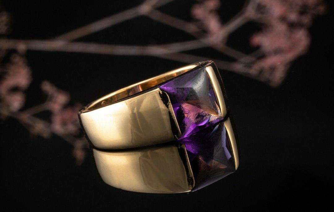 Bague Tank Cartier avec une améthyste massive, or jaune 18 carats – Image 5