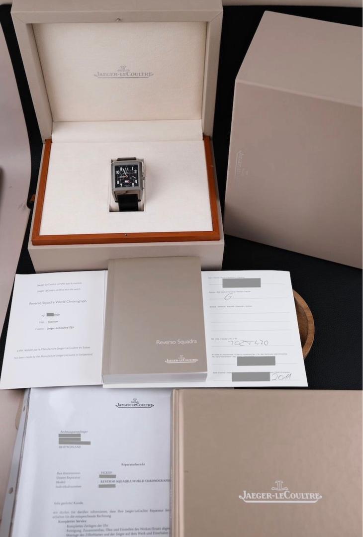Jaeger-LeCoultre Squadra World Chronograph 702 T 470 Boîte + Papiers d'origine