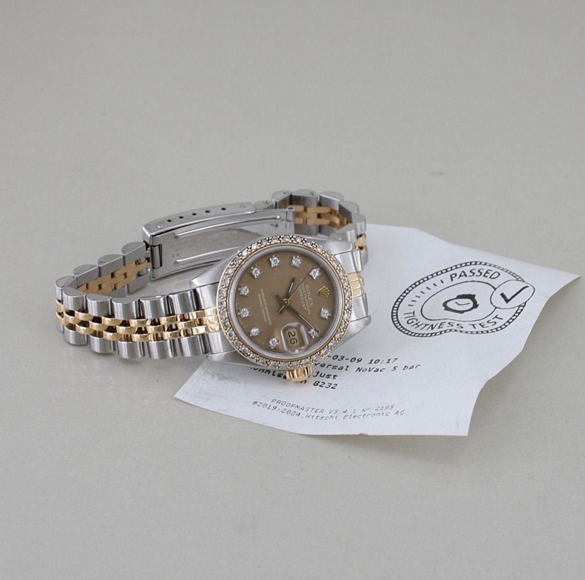 ROLEX Lady Datejust Cadran Brun Diamants Réf. 69173 – Image 3