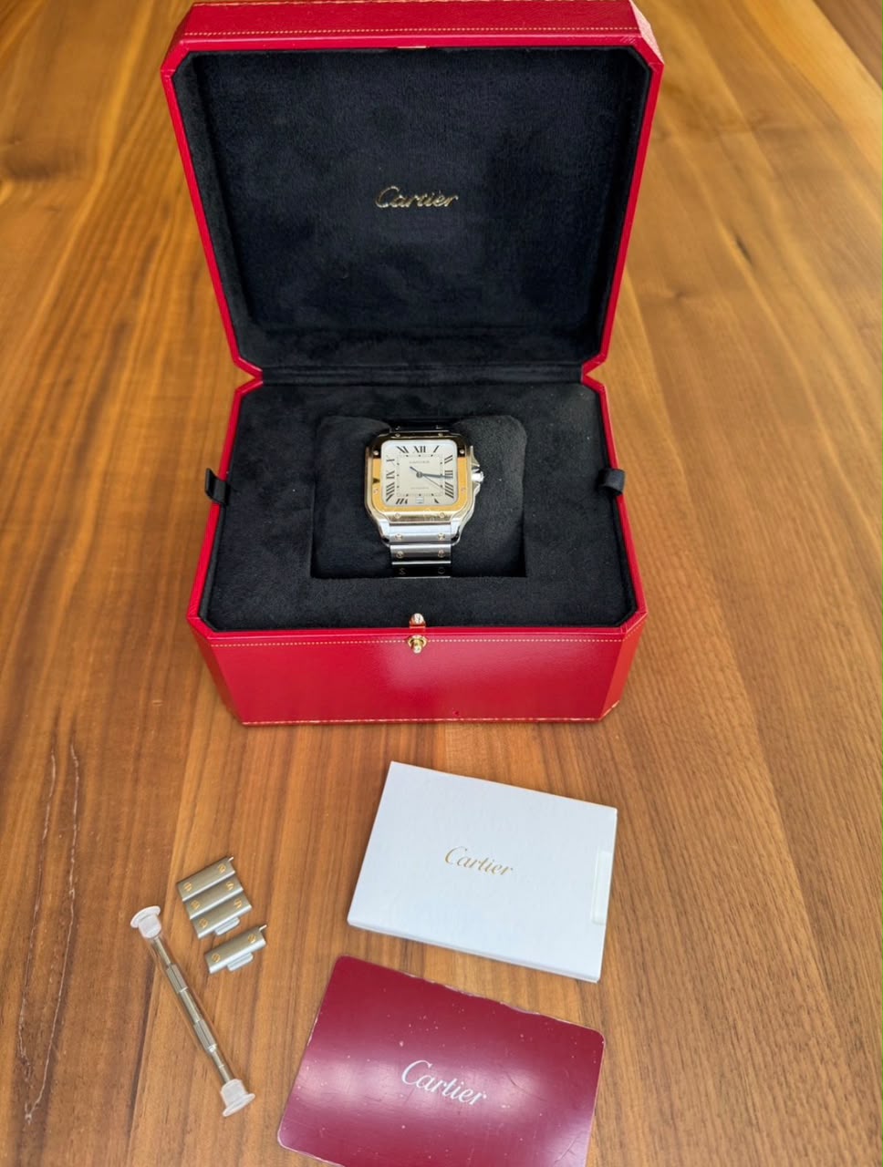 Cartier Santos de Cartier (Grand modèle) Acier/Or jaune – Image 2