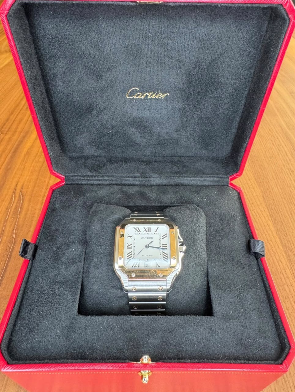 Cartier Santos de Cartier (Grand modèle) Acier/Or jaune – Image 3