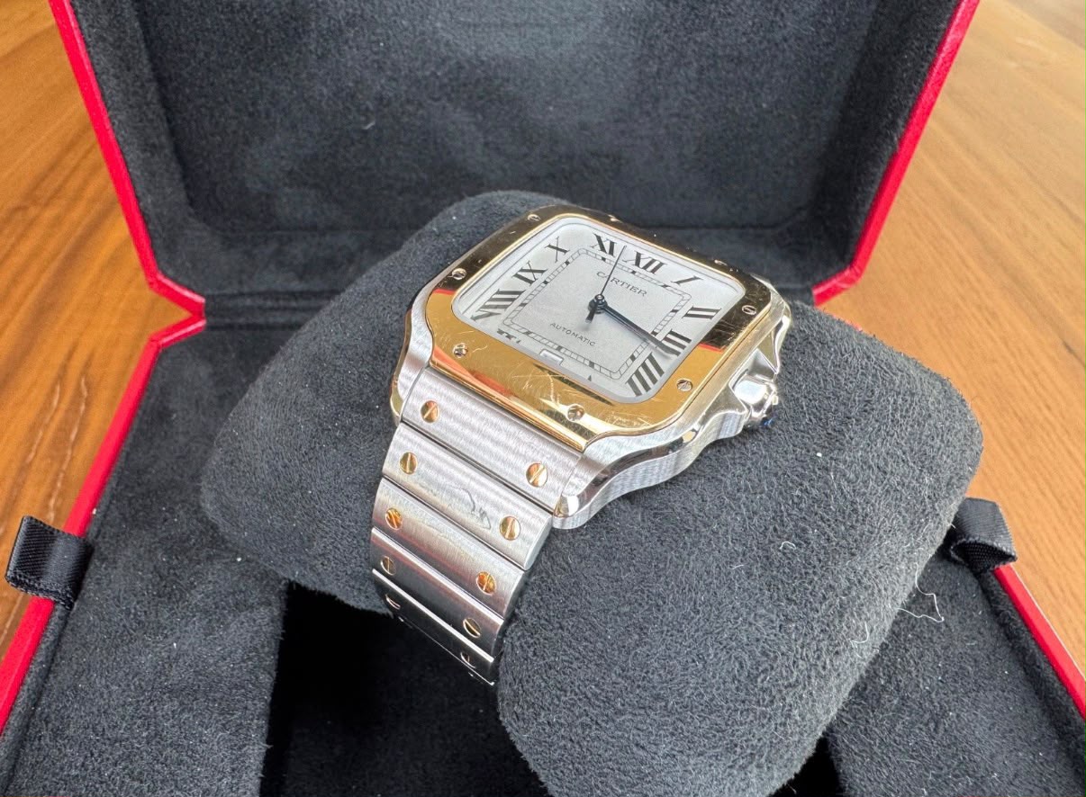 Cartier Santos de Cartier (Grand modèle) Acier/Or jaune – Image 5