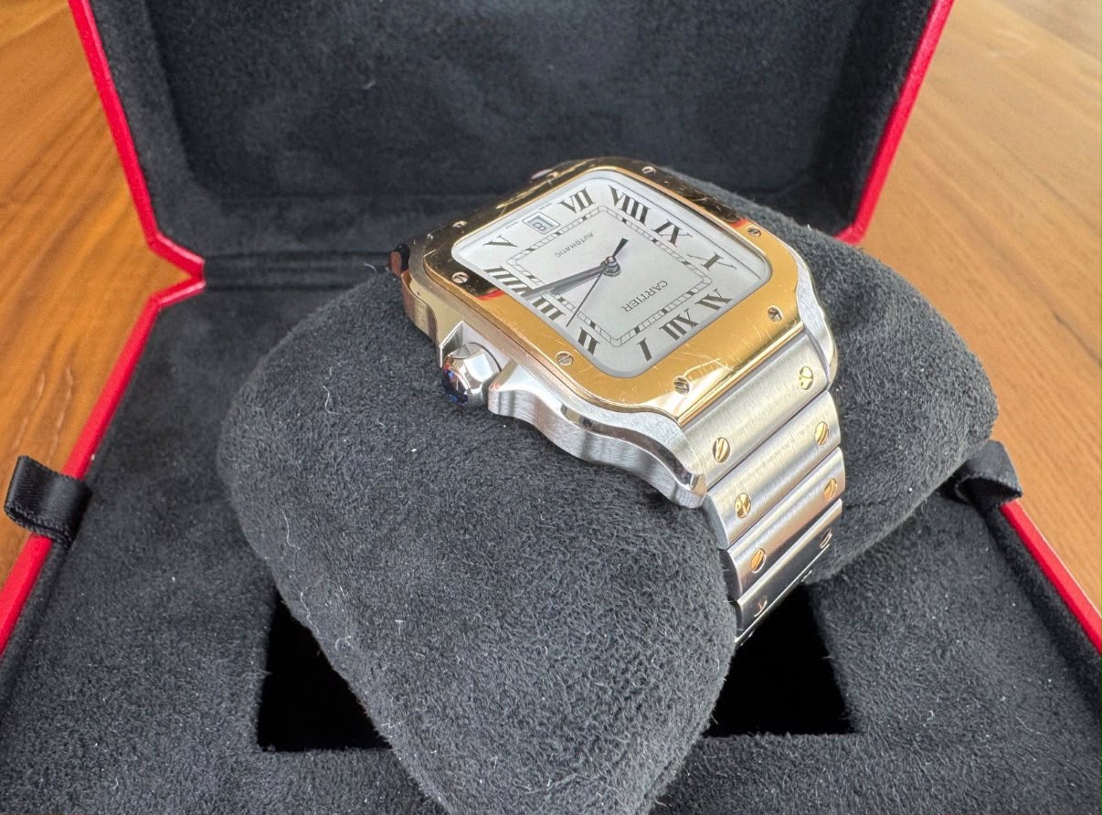 Cartier Santos de Cartier (Grand modèle) Acier/Or jaune – Image 6