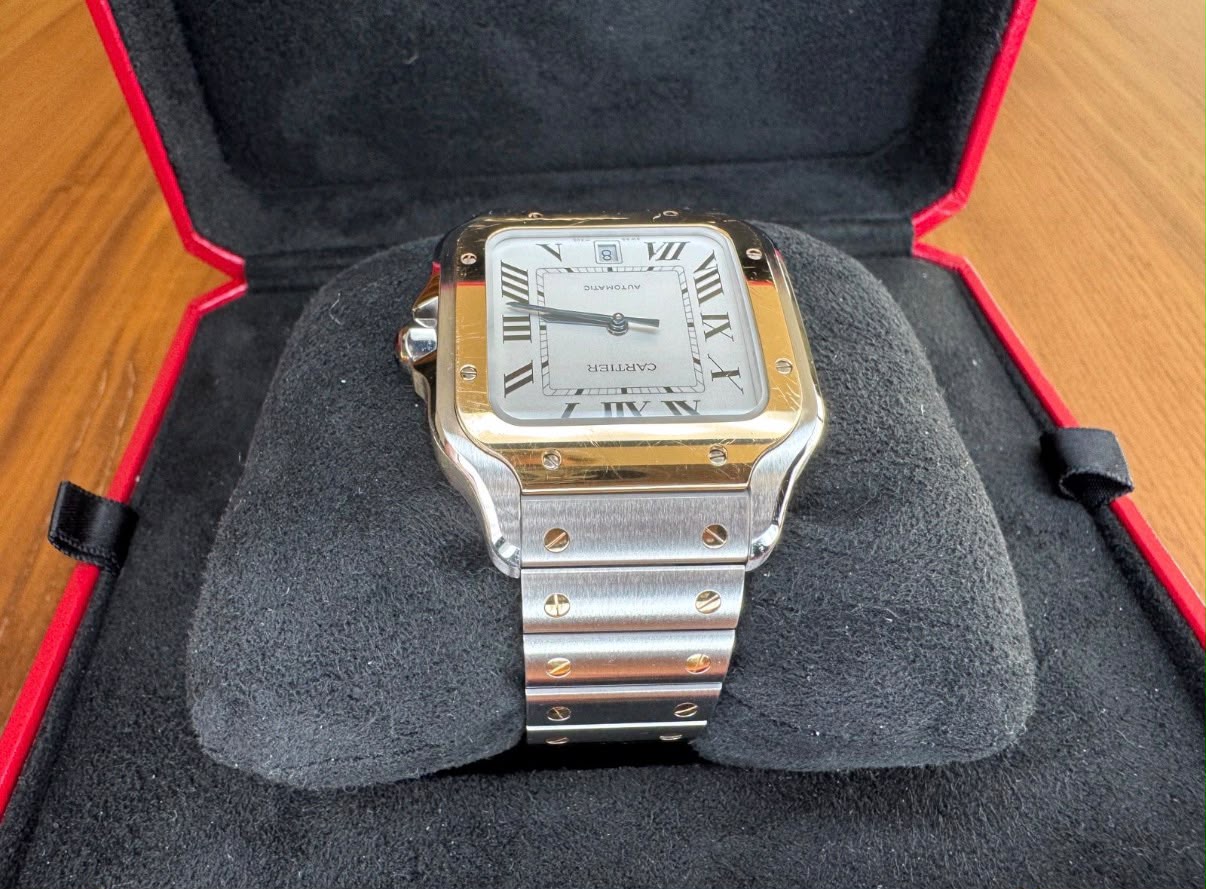 Cartier Santos de Cartier (Grand modèle) Acier/Or jaune – Image 8