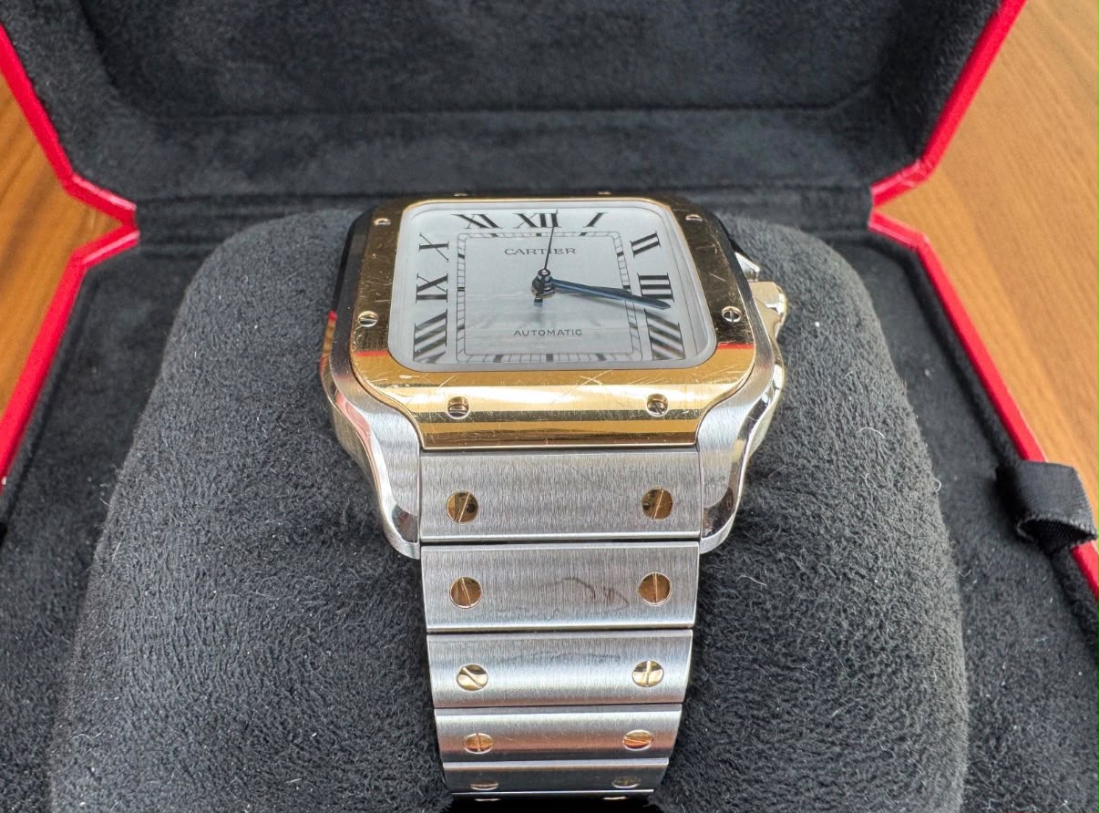 Cartier Santos de Cartier (Grand modèle) Acier/Or jaune – Image 12
