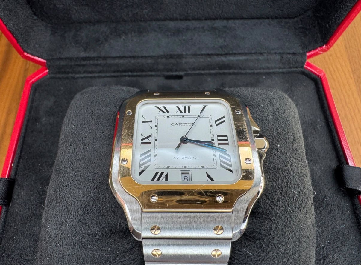 Cartier Santos de Cartier (Grand modèle) Acier/Or jaune – Image 13